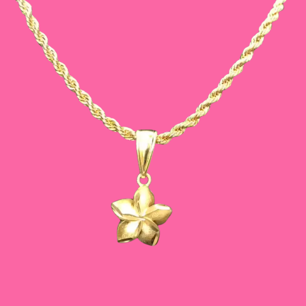 Hibiscus  Flower Gold Necklace