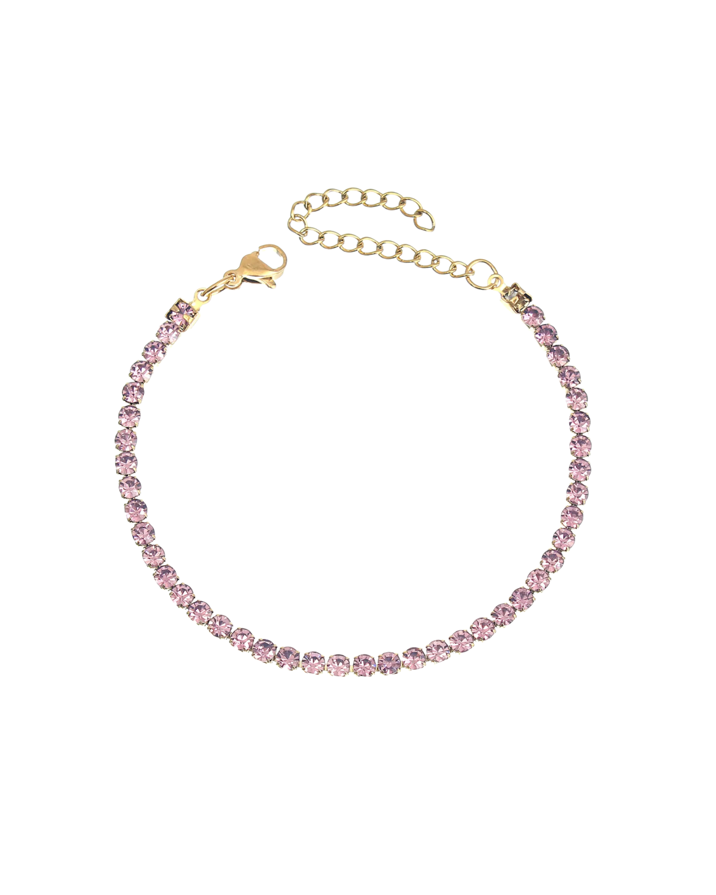 Pink & Gold Tennis Bracelet