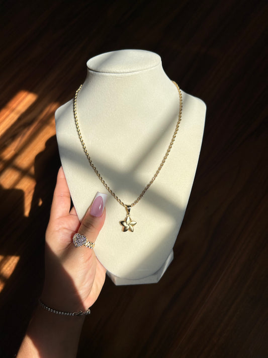 Hibiscus  Flower Gold Necklace