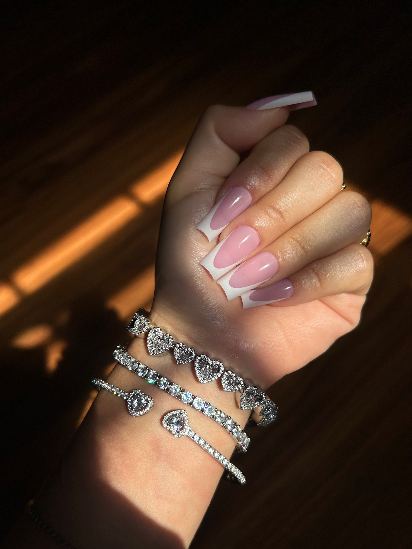 Bling Heart Bracelet Stack (3 Pieces)